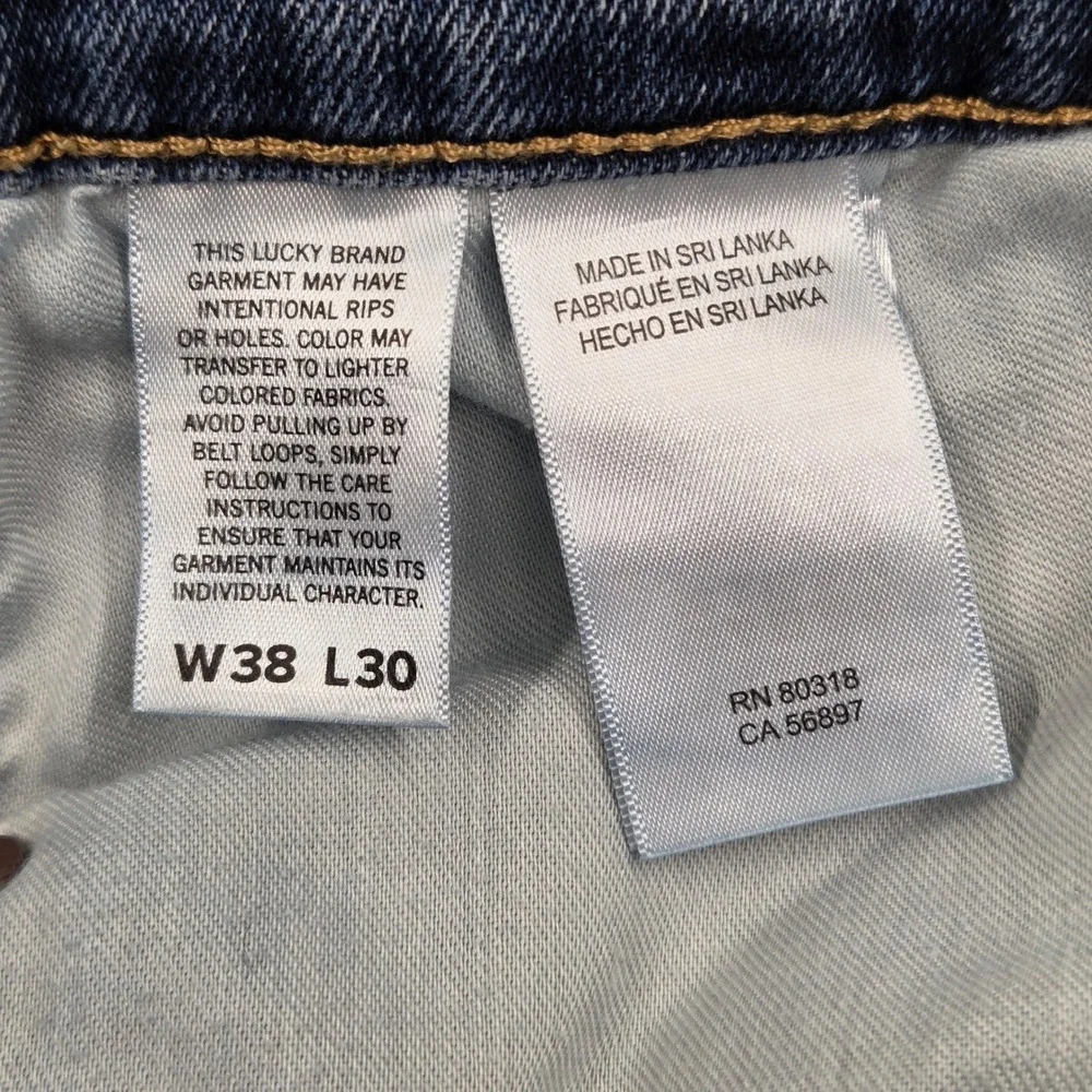 Lucky Brand 221‎ Straight Leg Blue Denim Jeans Mens 38x30